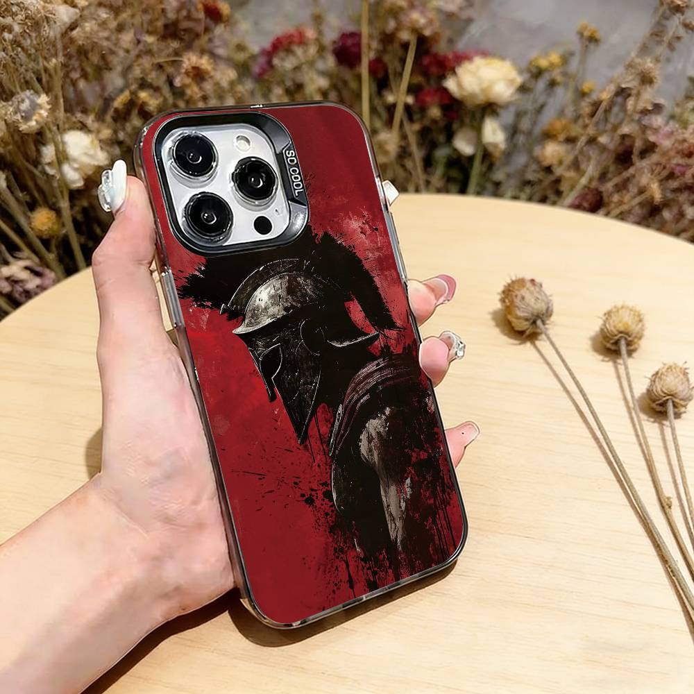Spartan Cool Phone Case For iPhone 17,16,15,14,13,12,11 Plus,Pro Max,XS,Colorful Silver Black Cover iPhone17ProMax