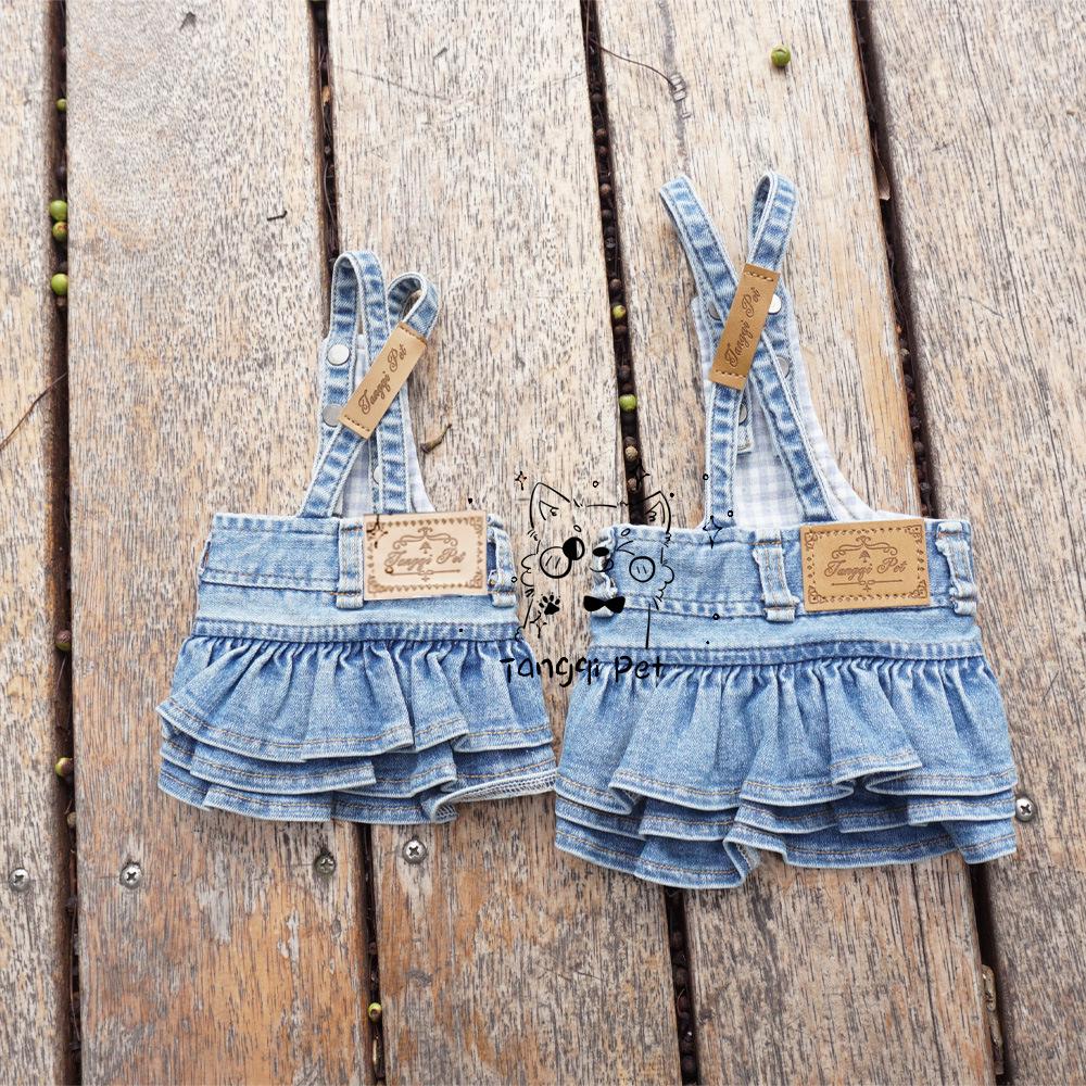 Japansk Mode Husdjurs Overaller: Klassisk jeanskjol för katter och hundar