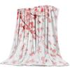Girl'S Cherry Blossom Wool Blanket Women'S Floral Cherry Blossom Branch Suitable For Bed/Sofa Decoration Soft Plush Blanket