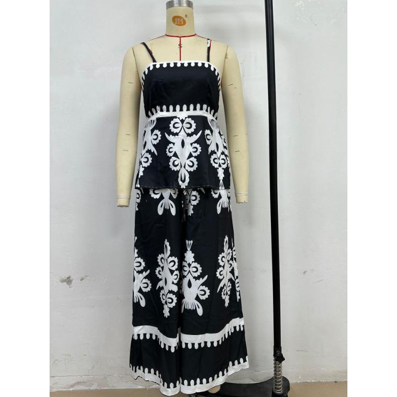 Women's Summer National Style Slim-fit Halter Pant Suit