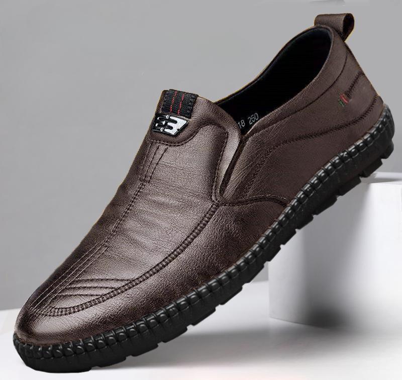 Spring Autumn New Men'S Leather Shoes Business Soft Soled Casual Footwear Fashion Versatile Flat Comfortable Light Male Shoes
