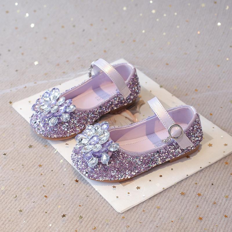 Anti-slip Leather Shoes - New Style Girls Shoes - Single Shoes 23 фиолетовый
