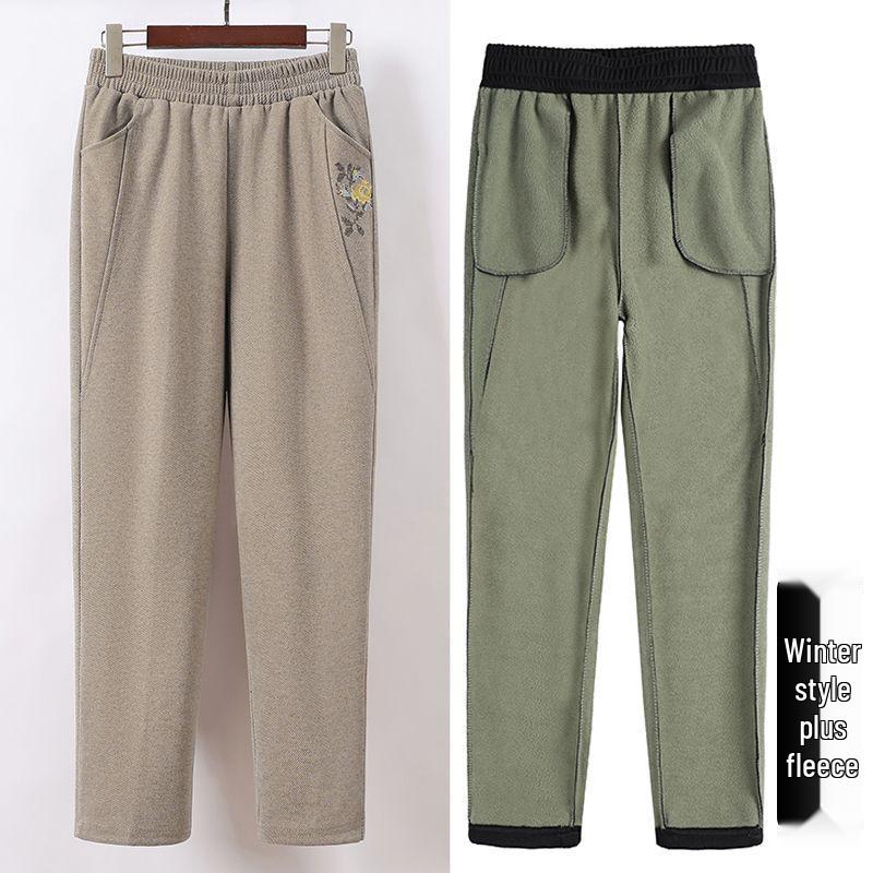 Haremshose mit hohem Bund und Fleecefutter für Damen - Herbst-/Winterstil