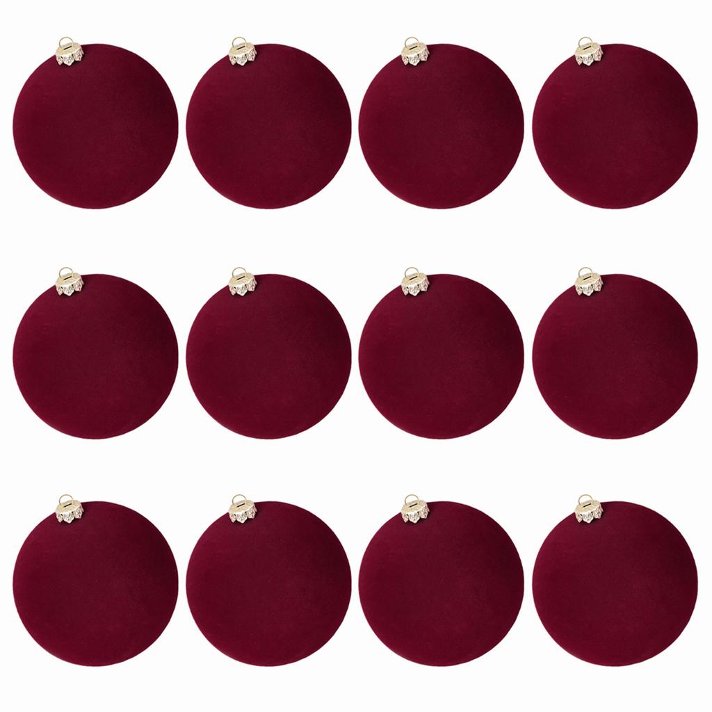 12Pcs Christmas Ball Ornament 6cm Multiple Colors Flocking Designs Decoration For Holiday Wreath Garland And Tree