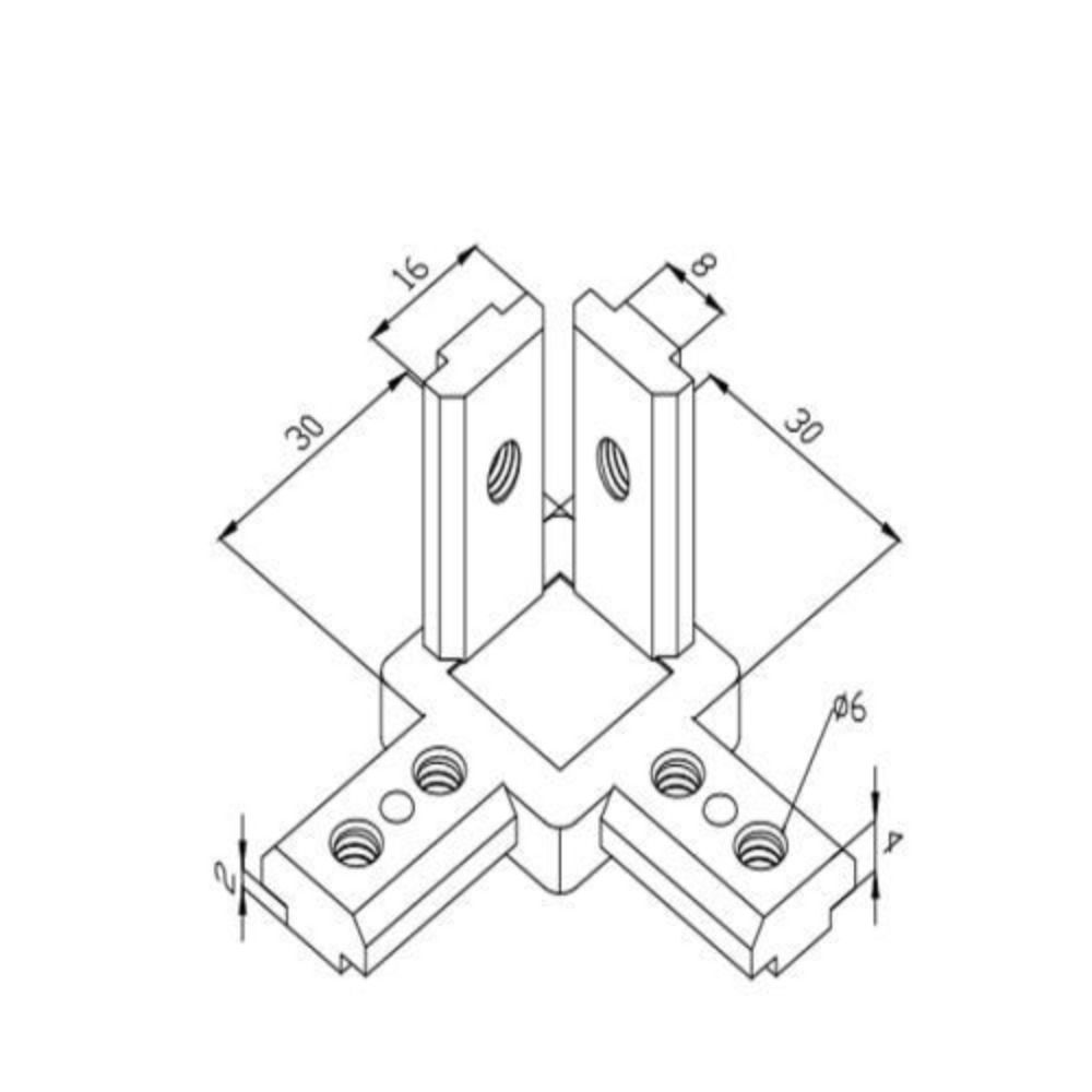 

Три размера 3-угольный кронштейн Серебристый металлический кронштейн Трехмерный соединитель Маршрутизаторы 30 30mm
