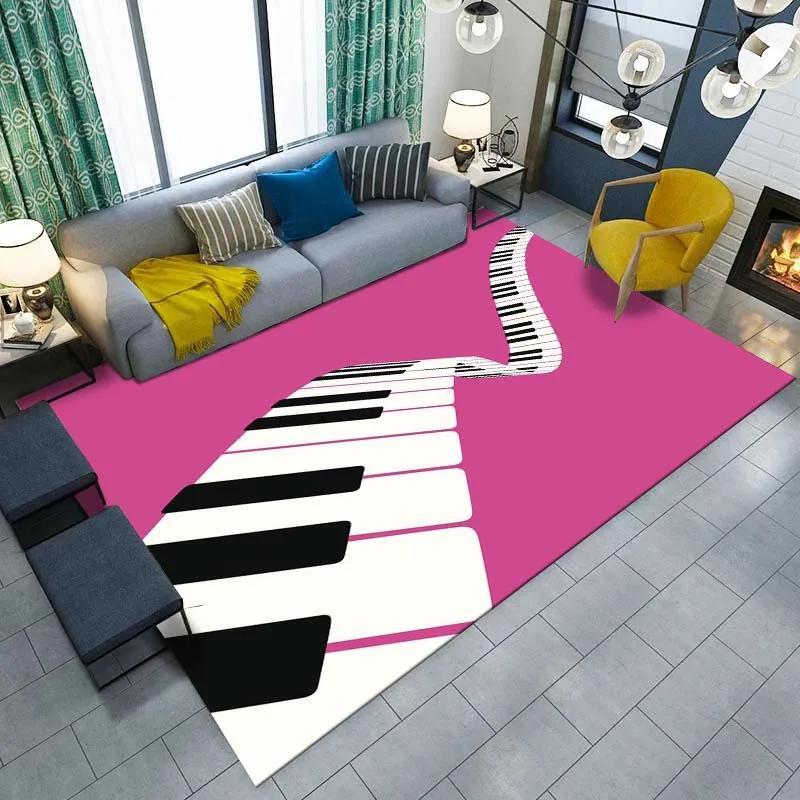 Klaviertasten Musikteppich Wohnzimmerteppich Heimdekoration Rutschfest Flur Balkon Fußmatte Küche Schlafzimmer Badezimmer Bodenmatten