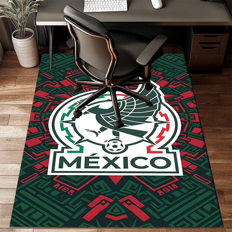 Mexico Football Crest Rug Game Carpet, Floor Mat for Bedroom Living Room Entryway Rug, Home Decor Idea Gift for Christmas birthday