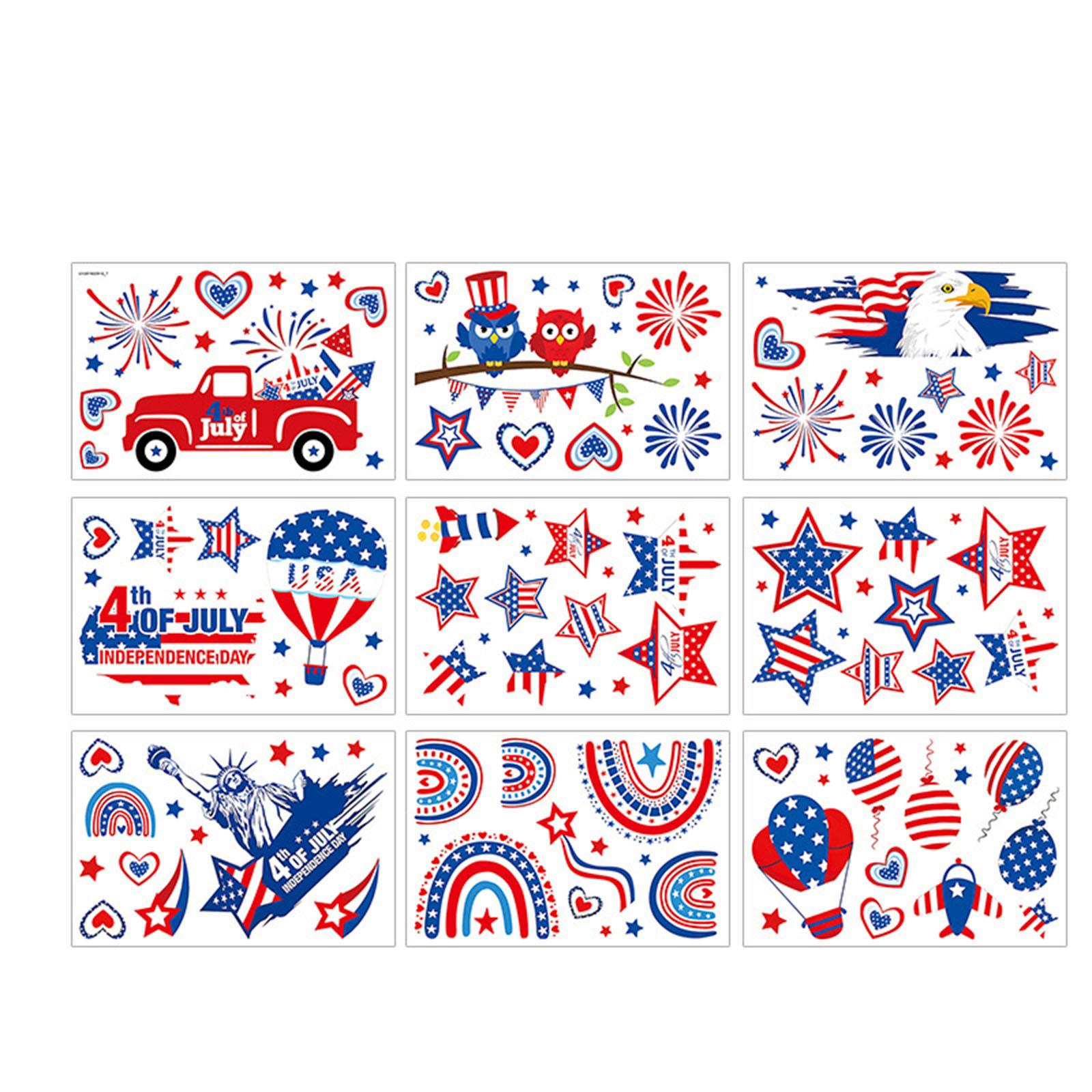 American Independence Day Static Cling Flag Holiday Window Sticker Self-Adhesive PVC Sticker