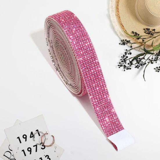 Self-adhesive Faux Crystal Tape Rhinestones Needlework Hot Fix Chain Sticker Ribbon DIY Crafts Gift Wrapping Package Party Decoration Supplies Ribbon