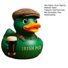 Irish Pub Duck Figurine Drinking Flat Cap Green Duck Statue Resin Animal Sculpture Home Office Bar Decoration Ornament