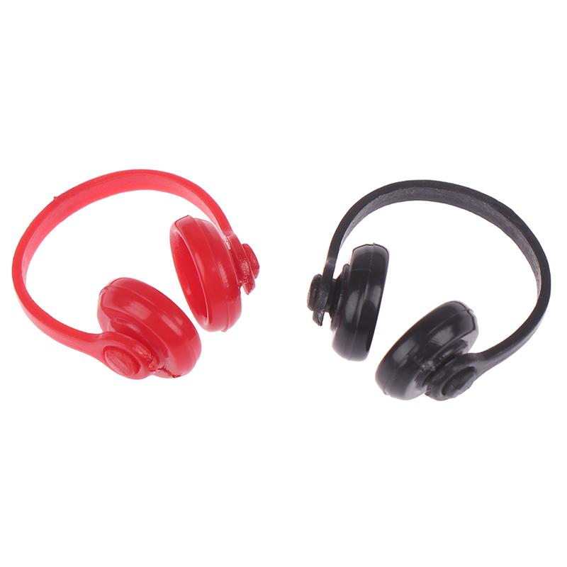 2Pcs 1/12 Headphone Doll House Decor Timeless Toys For Child Kids Present Dollhouse Miniatures Plastic Wireless Earphone