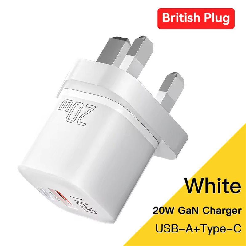 20W GaN USB-C PD Fast Charger, QC3.0 Quick Charger for iPhone 14/13/12/11 Pro Max/Mini, iPad, and More