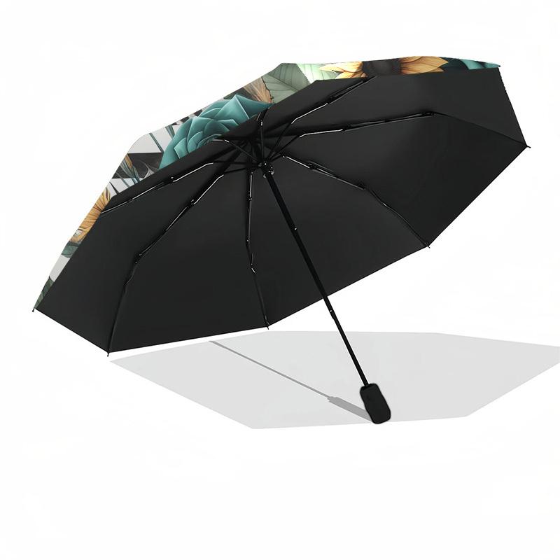 1pc Zebra Stripes and Floral Bouquet Umbrella with Plastic Handle,Suitable for All Seasons Home Travel Outdoor UmbrellaDD1402