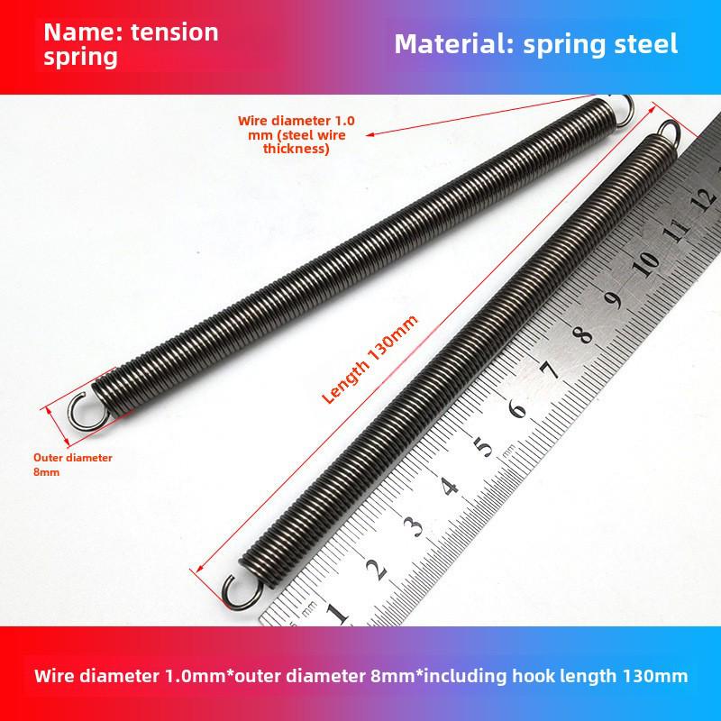 1.0mm Yellow Spring Steel Tension Spring with Hook Clamp for Mop Brake Binding Machine