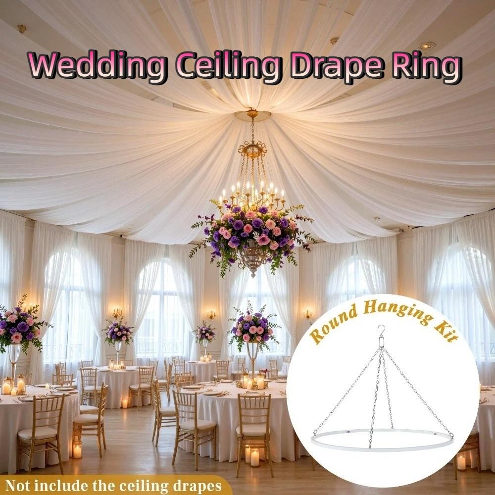 Metall Hochzeit Decken Drapierung Ring Rostfrei Event Stoff Aufhängering Party Dekoration