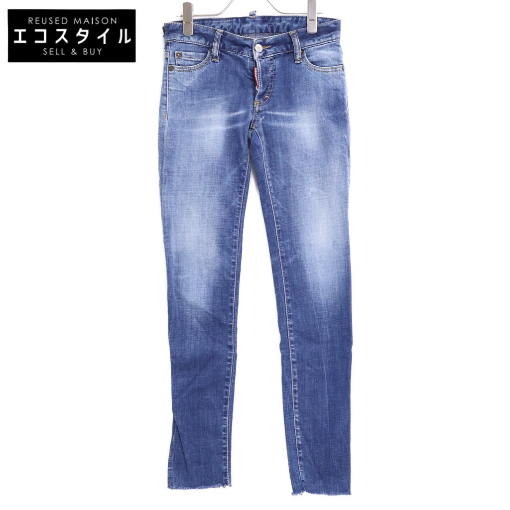 Dsquared2 S75LB0522 Jennifer Stretch Cut-Off Denim Bottoms 34 blueUsed