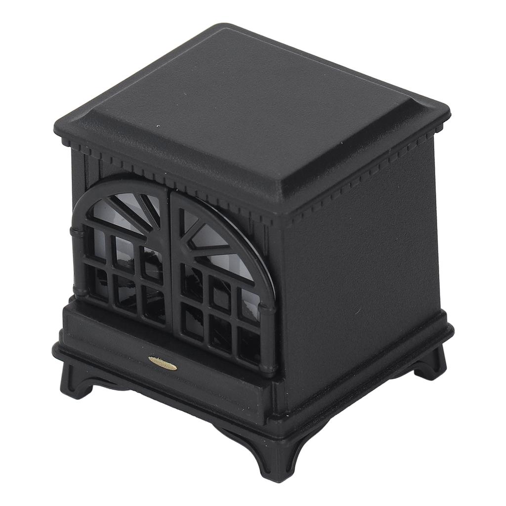 1:12 Dollhouse Fireplace Plastic Miniature Fireplace Dollhouse Mini Furniture Decoration Accessories Black
