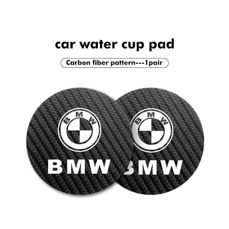 OOYR4 2pcs Car Cup Holder Insert Pad Emblem Coaster Anti-Slip Mat For BMW Performance X1 M3 M6 F01 F02 E34 E36 E60 F10 F20 X6