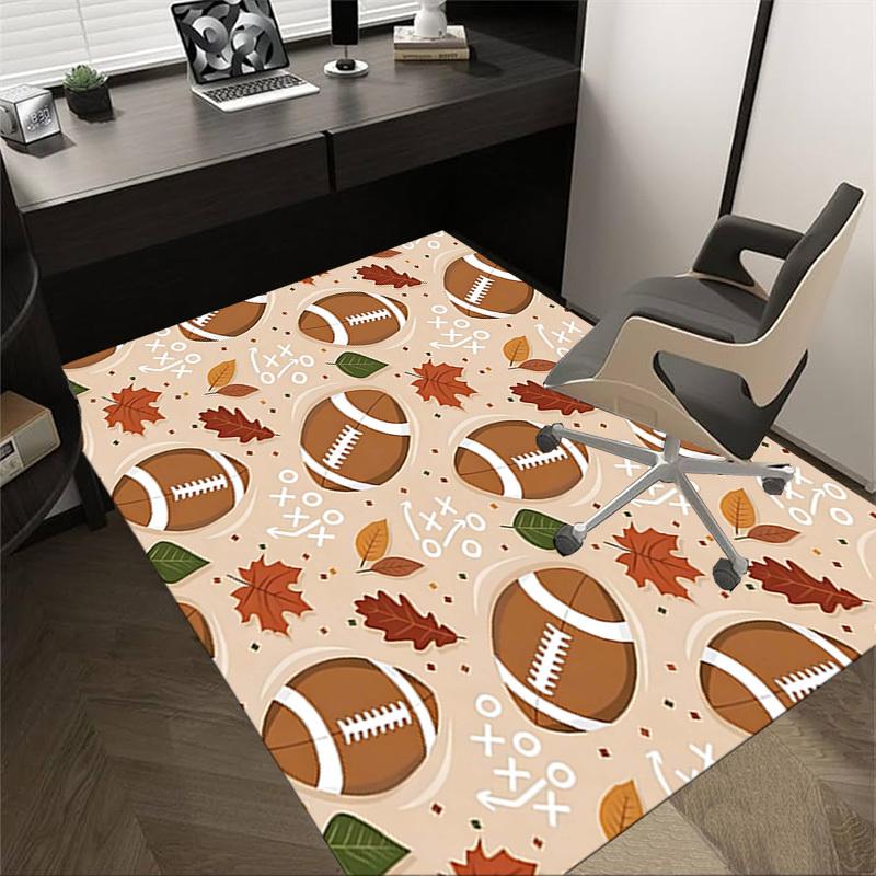 

1PC Football Leaves Non-Slip Floor Carpet Compatible for Office&Living Room&Bedroom&Dining room - Flat - Weave Machine-S0406 60cm by 90cm