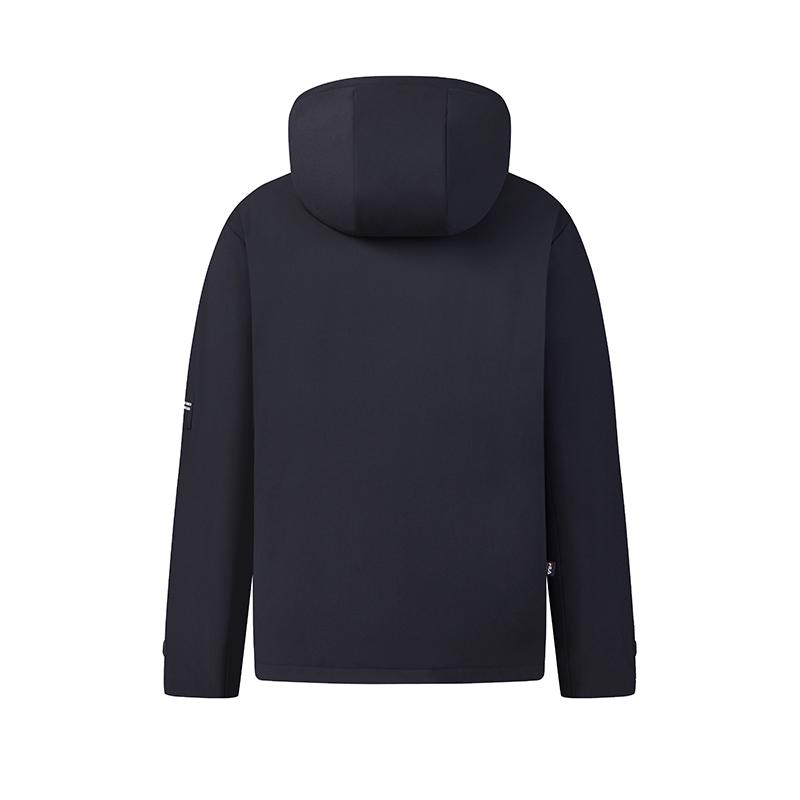Fila Original Fashion Casual Sports Versatile Punk Work Style Loose Hooded Woven Down Jacket Men Outerwear Legendary-Blue F11M549913FNV