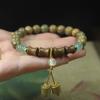 8mm Green Sandalwood Bracelet Single Loop | Natural Wood Beads with Light Fragrance for Daily Wear
