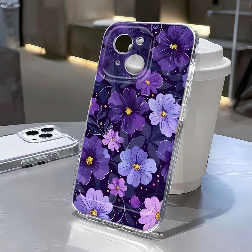 Vintage Flowers Clear Case for IPhone 16 15 14 13 12 11 Pro Max X XS Max XR 7 8 Plus Case 16E