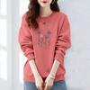 Autumn and Winter Women's Crew Neck Long Sleeves Printing Loose Pullovers Korean Hoodies Fashion Classic Casual All Match Tops