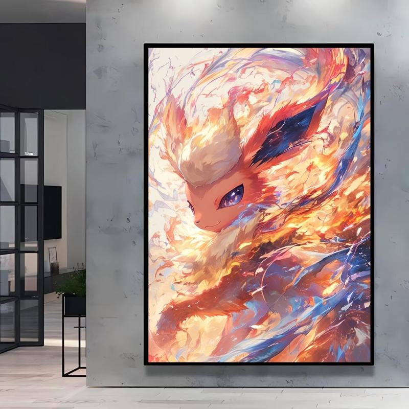 Hot Selling Anime Pokemon Lucario High Quality Retro Canvas Poster HD Printing Home Living Room Decor Holiday Gift Classic