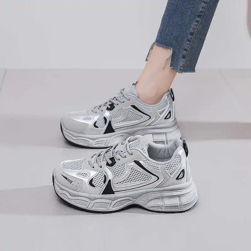 Fashion Thin Heel PU Leather Woman Sneakers Walking Green Running Shoes Ladies Fashion Sport Tenes Exercise Buy 2025 Sapateni Style