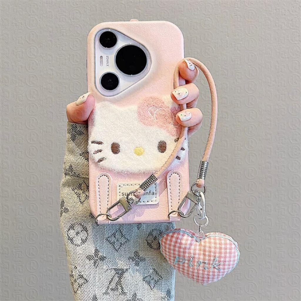 Plüsch KT Katze Apple 16 ProMax Handyhülle IPhone 15 Pro Neu 13 Frauen 12 Weiche Hülle 14 Armband XR