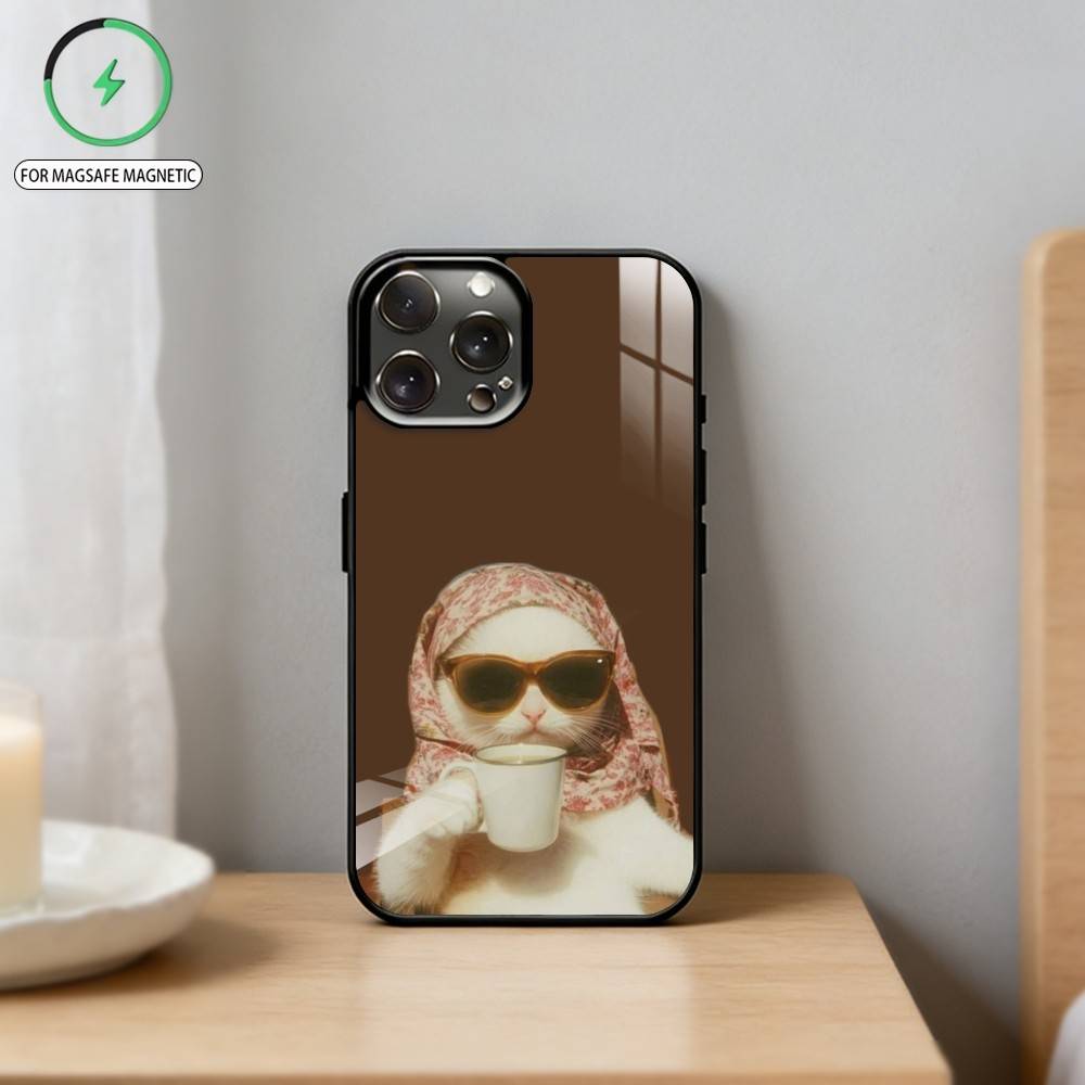 C- Cat Pet Phone Case For iPhone 17 16 15 14 13 12 Pro Max Plus for Mirror Wireless Magnetic Cover