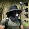 Sommer-Sonnenhüte UV-Schutz Outdoor Jagd Angelkappe für Männer Frauen Wandern Camping Visier Bucket Hat Neck Flap Fisherman Hat