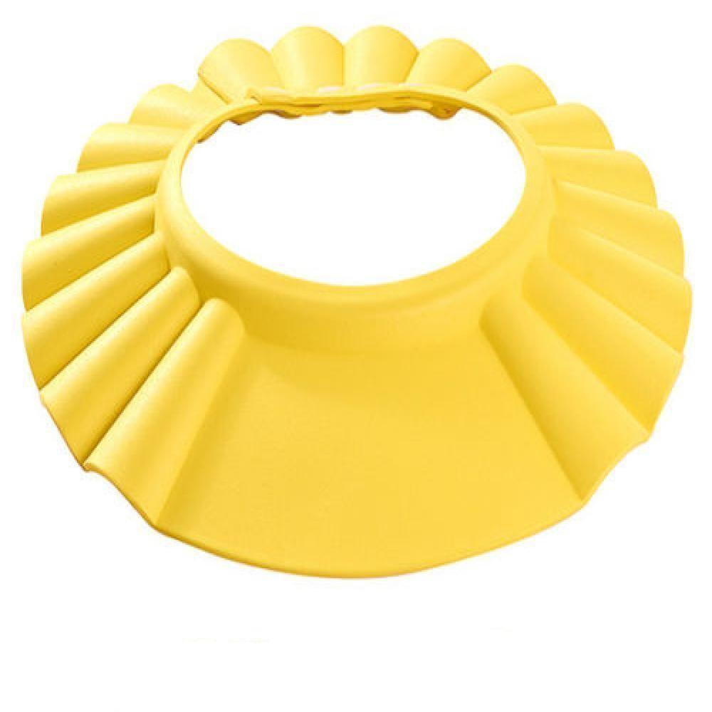 

Adjustable Shampoo Soft Safe Bath Cap Hat Protector Wash Hair Shield жёлтый