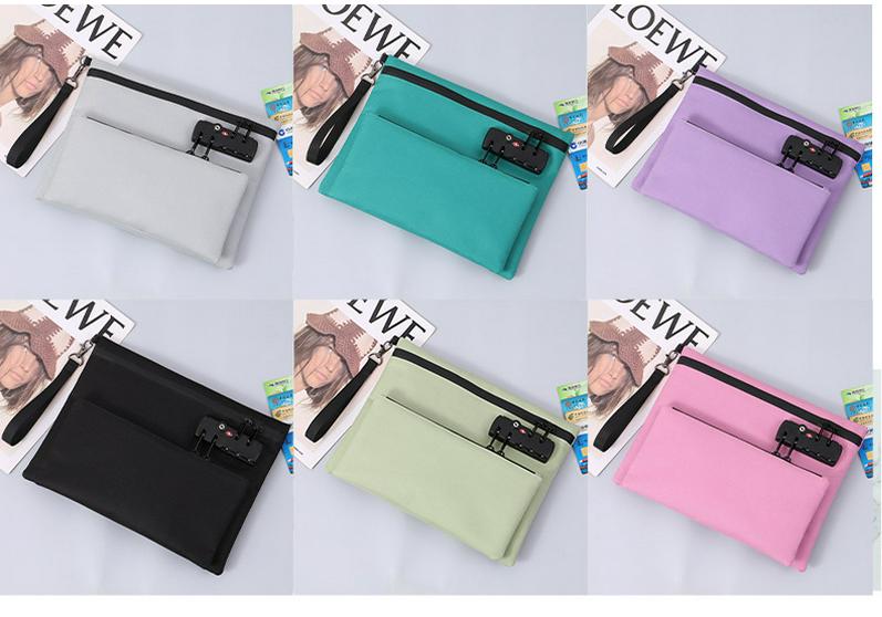 Dual-Layer Anti-Theft Cash & Document Password Lock Bag