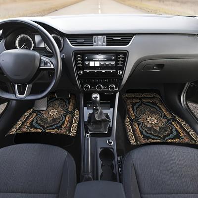 2/4 Stück Auto Anti-Rutsch-Matten, Autoteppiche, Böhmisch bedruckte Auto-Fußmatten, Geeignet für die Vorder- und Rücksitze der meisten Autos