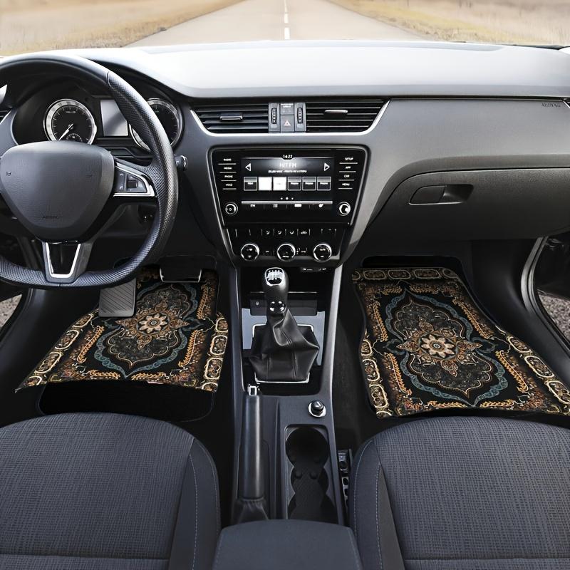 

2/4 шт. Автомобільні килимки проти ковзання, Автомобільні килими, Автомобільні килимки підлоги з богемним принтом, Підходять для передніх і задніх сидінь більшості автомобілів