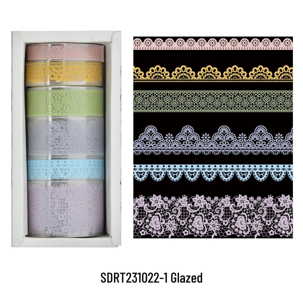 Transparent Die-Cut Lace Tape: Retro Collage Stickers, Waterproof PET, Artistic Journaling Roll.
