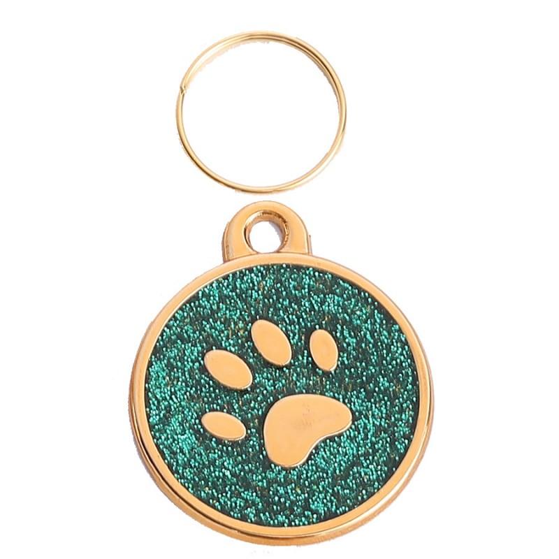 Free Custom Dog Id Name Tag Personalized Pet Dog Tags Anti-Lost Cat Tags Pet Paw Glitter Pendant Chihuahua Collar Accessories