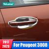 Car Door Handle Door Bowl Protector Cover For Peugeot 3008 GT 2017 2018 3008GT MK2 Hybrid Accessories