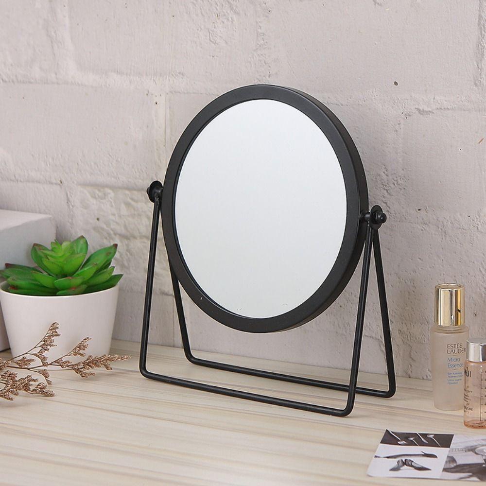 High-definition Metal Makeup Mirror European-style Dormitory Beauty Mirror  Desktop