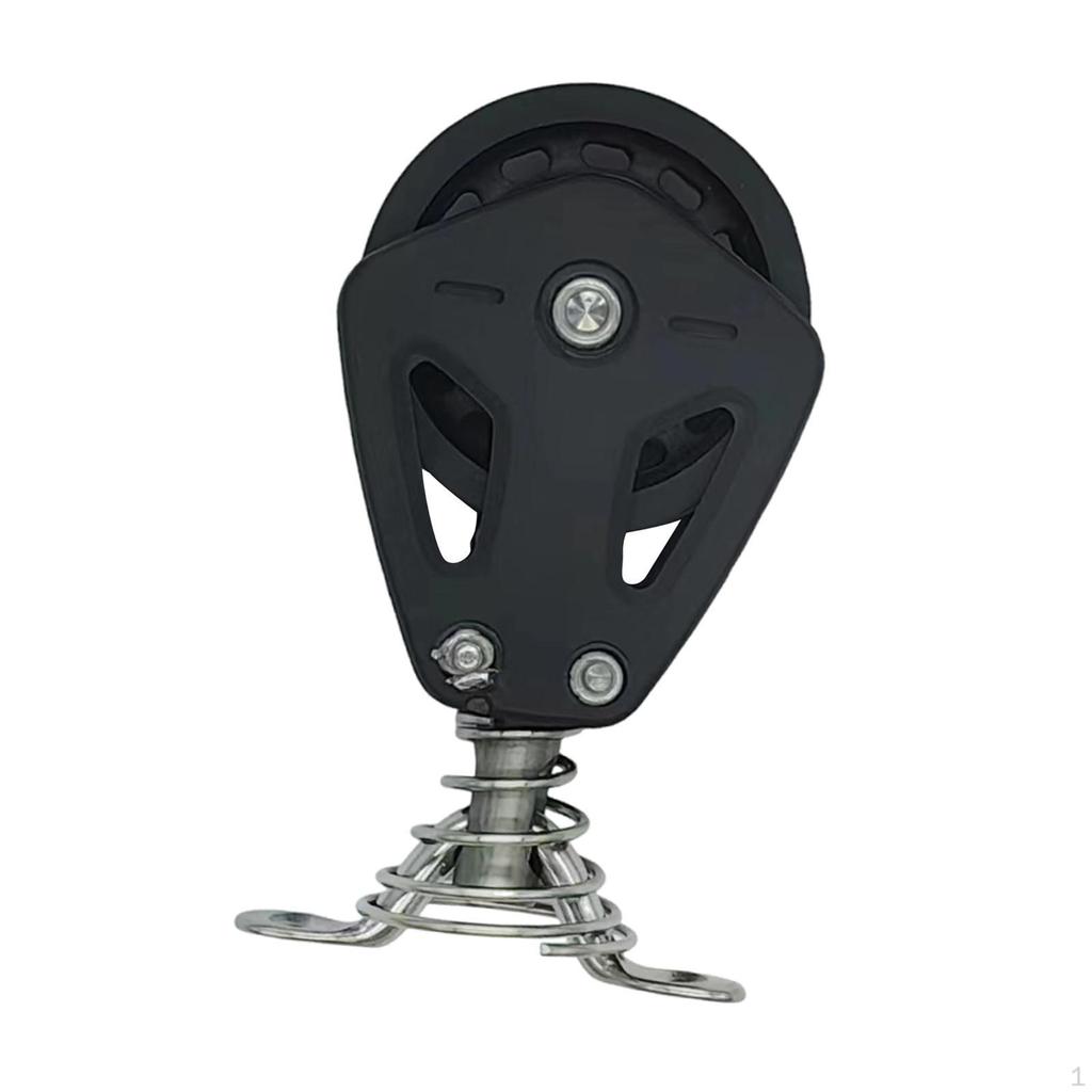 Boat Pulley Snatch Block Practical Smooth Bearing Stainless Steel Nylon Swivel Wheel for Fitness