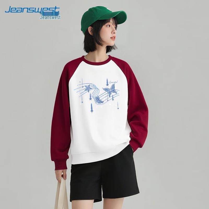 JEANSWEST Women's Loose Fit Crewneck Sweatshirt