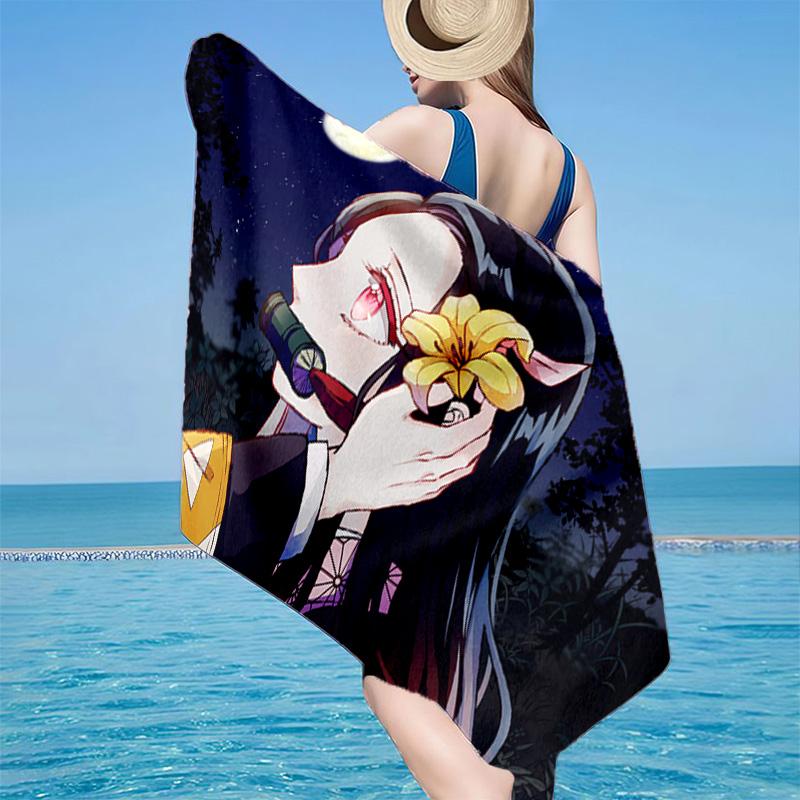 1PC Demon Anime Group Beach Towel - Soft,  Absorbent Microfiber, Lightweight, Ideal for The Beach, Parties, Travel, Camping fan gifts