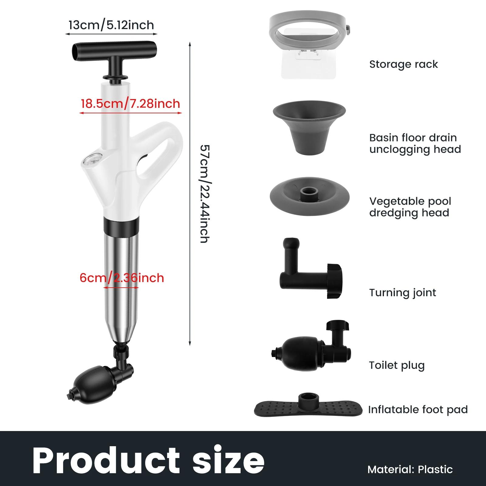 

Насос-поршень для унитаза высокого давления Инструмент для удаления засоров в канализационных трубах ванной комнаты Эффективный воздушный поршень-бластер Универсальный прочищатель унитазов для дома белый