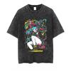 Heißer Verkauf Punk Style Cyberpunk Rebecca Manga Grafikdruck T-Shirt Herren Damen Locker Lässig Oversize Oberteil Vintage Gewaschen Rundhals Baumwolle Sommer Neues T-Shirt