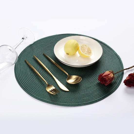 Round Placemats for Dining Table, Woven Heat Insulation Pad, Biodegradable Coasters for Dishes Cups, Farmhouse Kitchen Decor