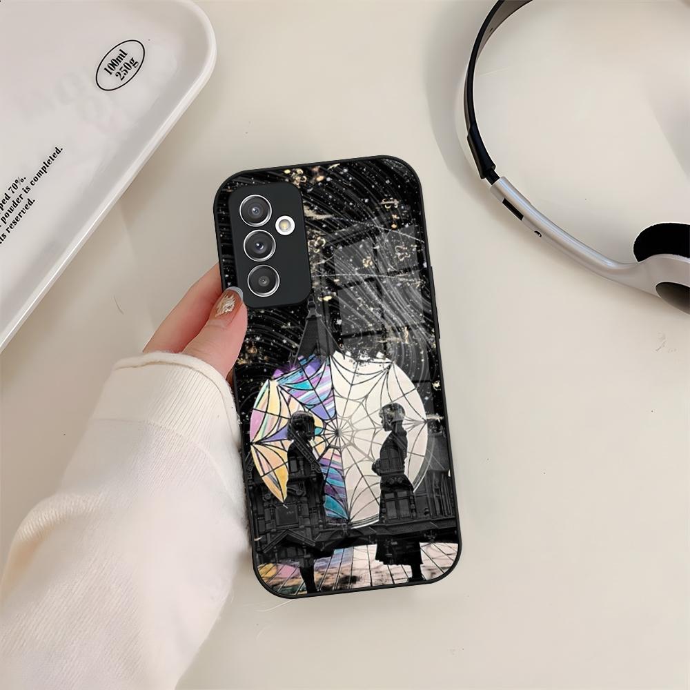 Phone Case Glass For Samsung S24 S26 S23 S20 S25 S21 S22 Ultra Fe Plus A05 A06 A16 A26 A36 A56 Coque W-Wednesday Room Window