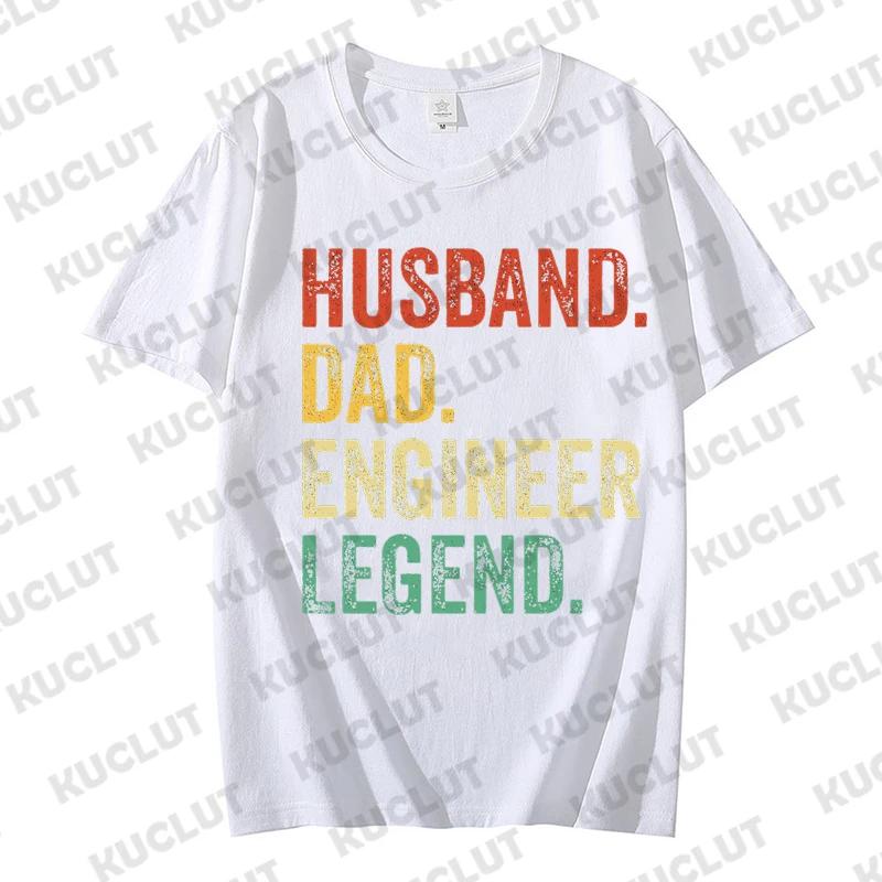Funny Husband Dad Engineer Legend Retro T Shirts for Unisex Summer Graphic Retro Streetwear Short Sleeve Father Gifts Unisex T-shirts