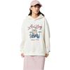 Li Ning Sports Lifestyle Series Simple Fleece Versatile Letter Cartoon Animal Print Drop Shoulder Loose Hoodie Women Hoodies Off-White AWDVC78-1