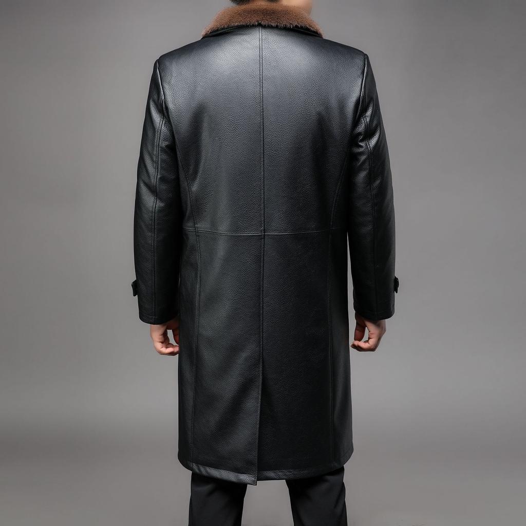 Winter Nieuwe Eén Kleding Drie Dragen Leren Jas Heren Nano Nerts Afneembare Voering Lang Knielengte Verdikte Leren Jas Heren